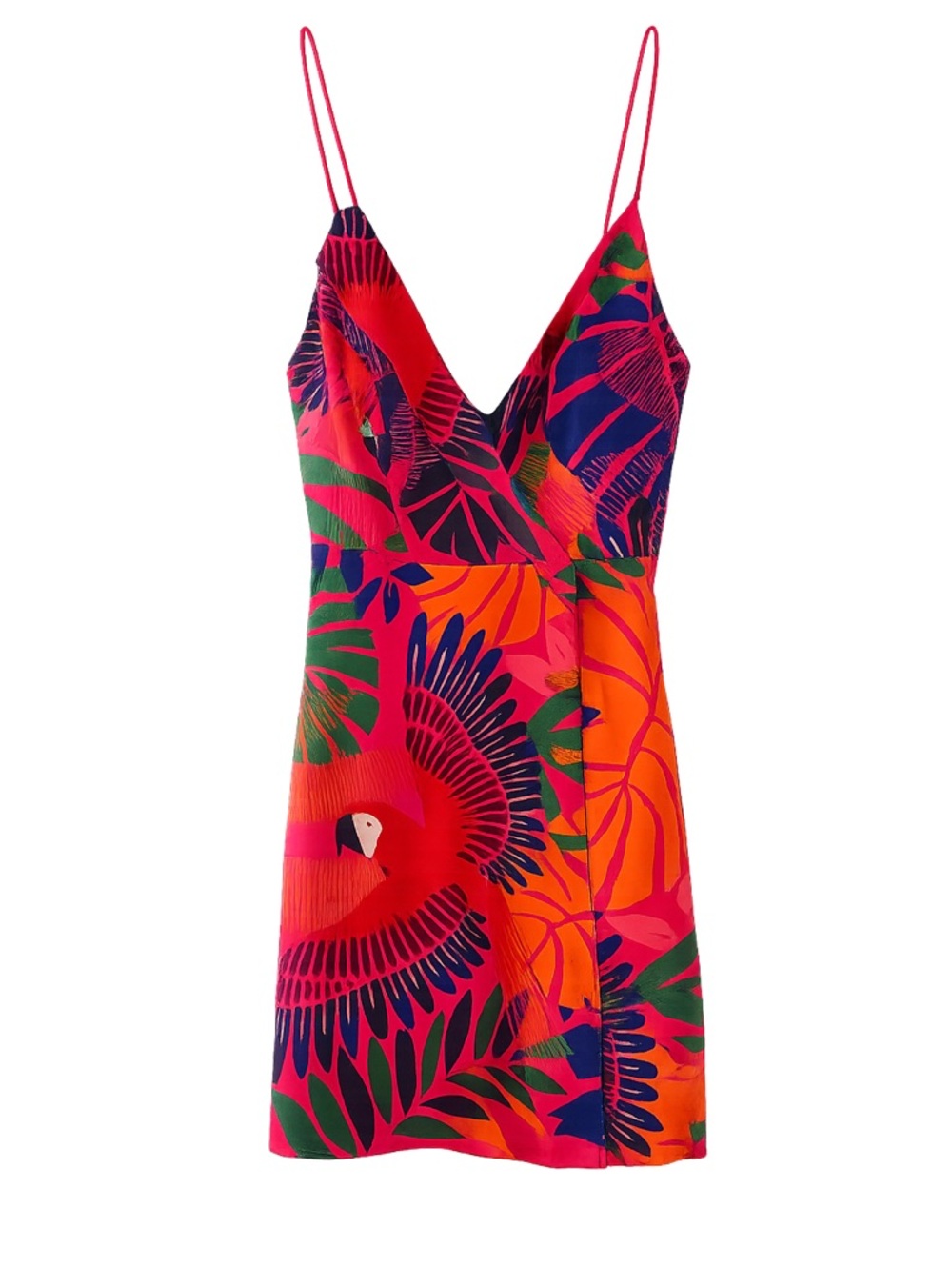 Farm Rio NWT Vibrant Pink Tropical Print Slip Dress
